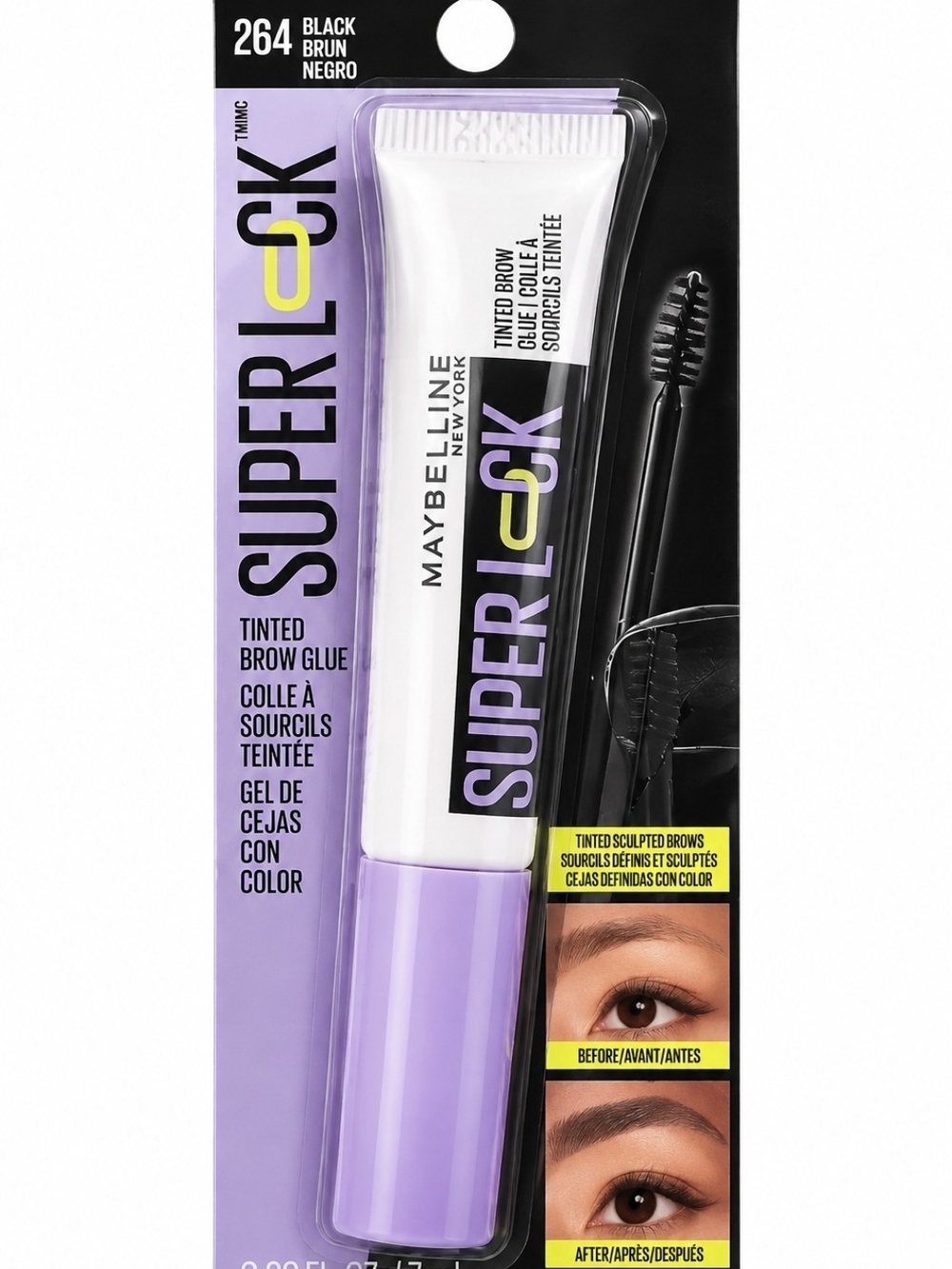 Maybelline SuperLash Tinted Brow Glue - Black with Lavender Accent